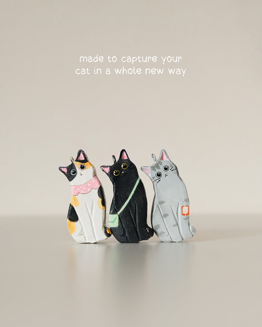 Custom Pet Charm – Handmade Wooden Charm Gift (Cat Edition)