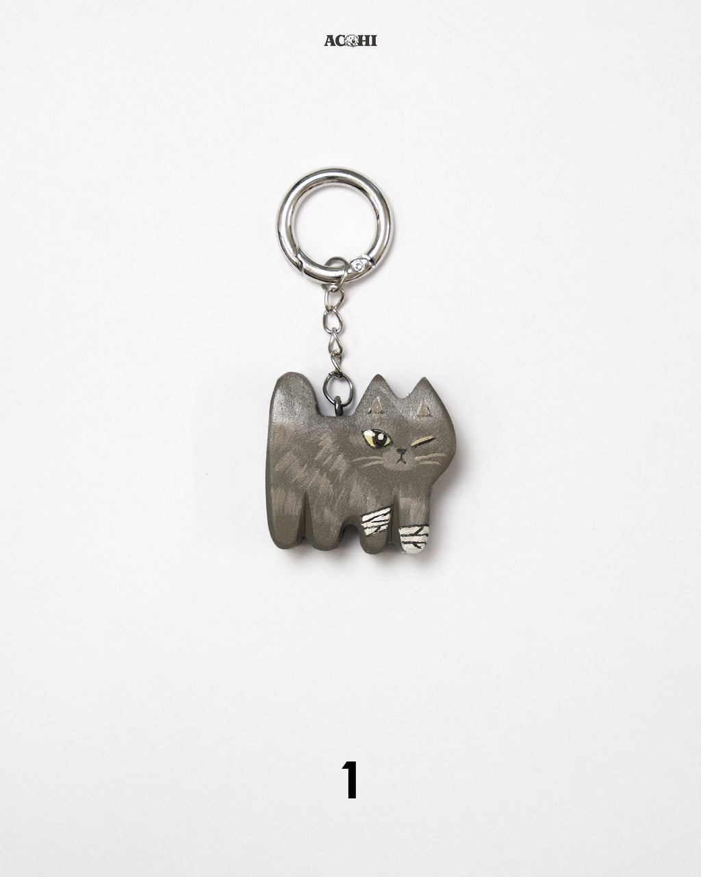 Wooden Stray Cat Keychain