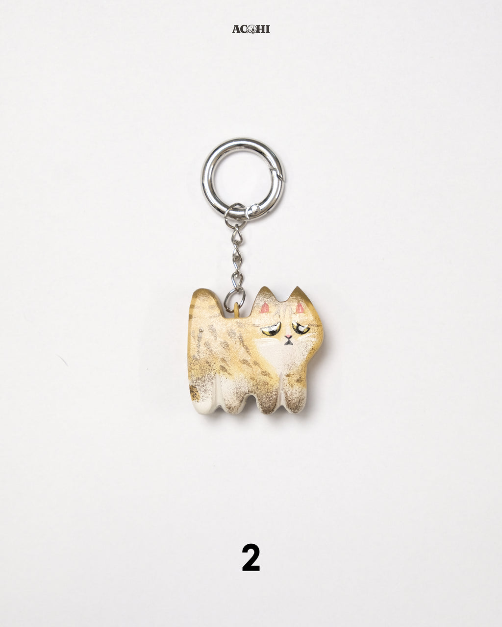 Wooden Stray Cat Keychain