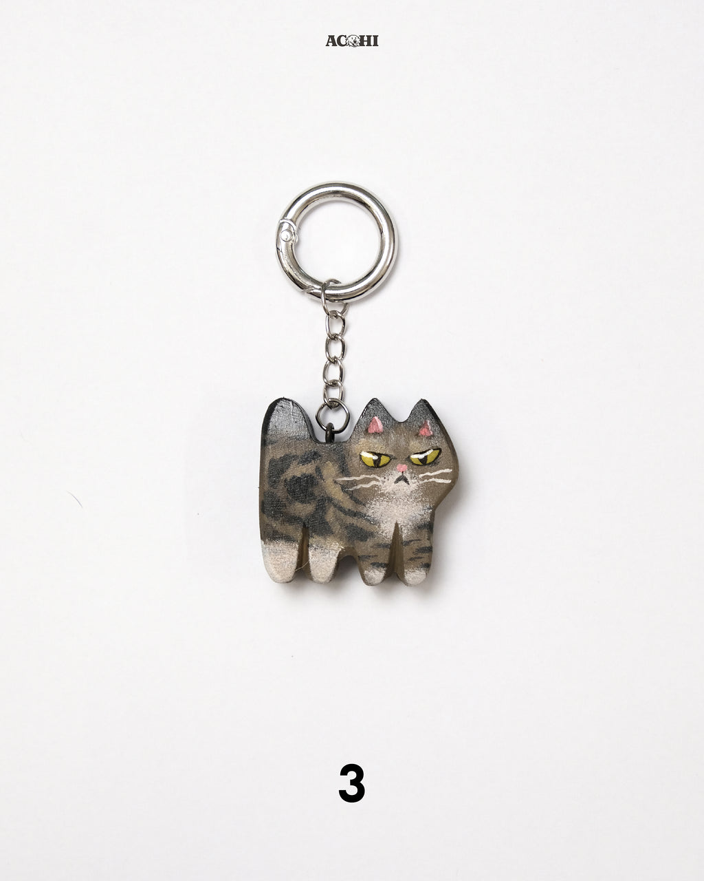 Wooden Stray Cat Keychain