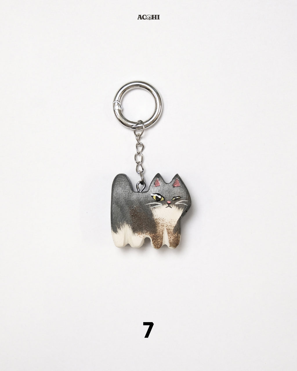 Wooden Stray Cat Keychain