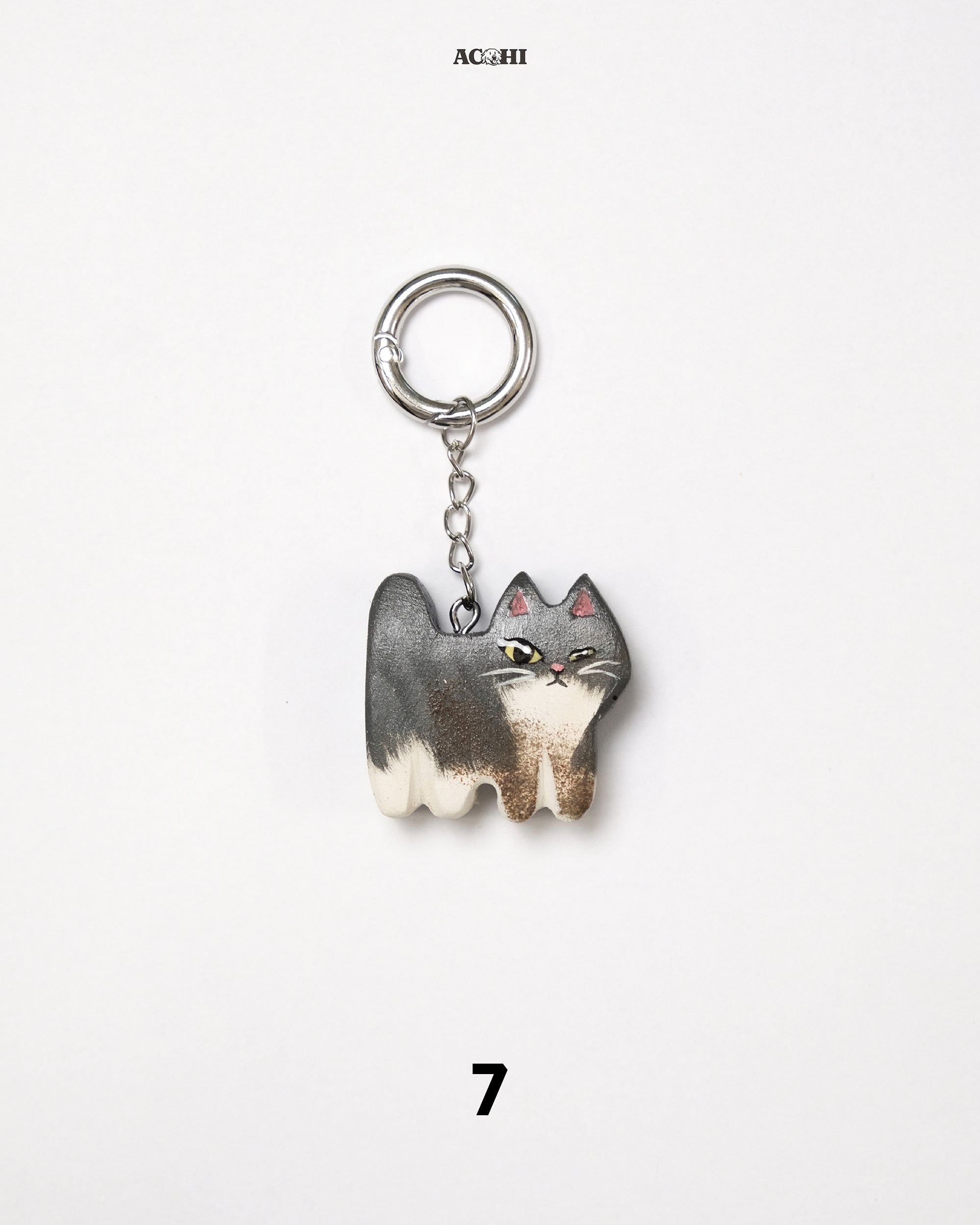 Wooden Stray Cat Keychain