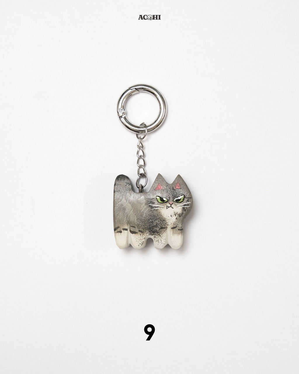 Wooden Stray Cat Keychain