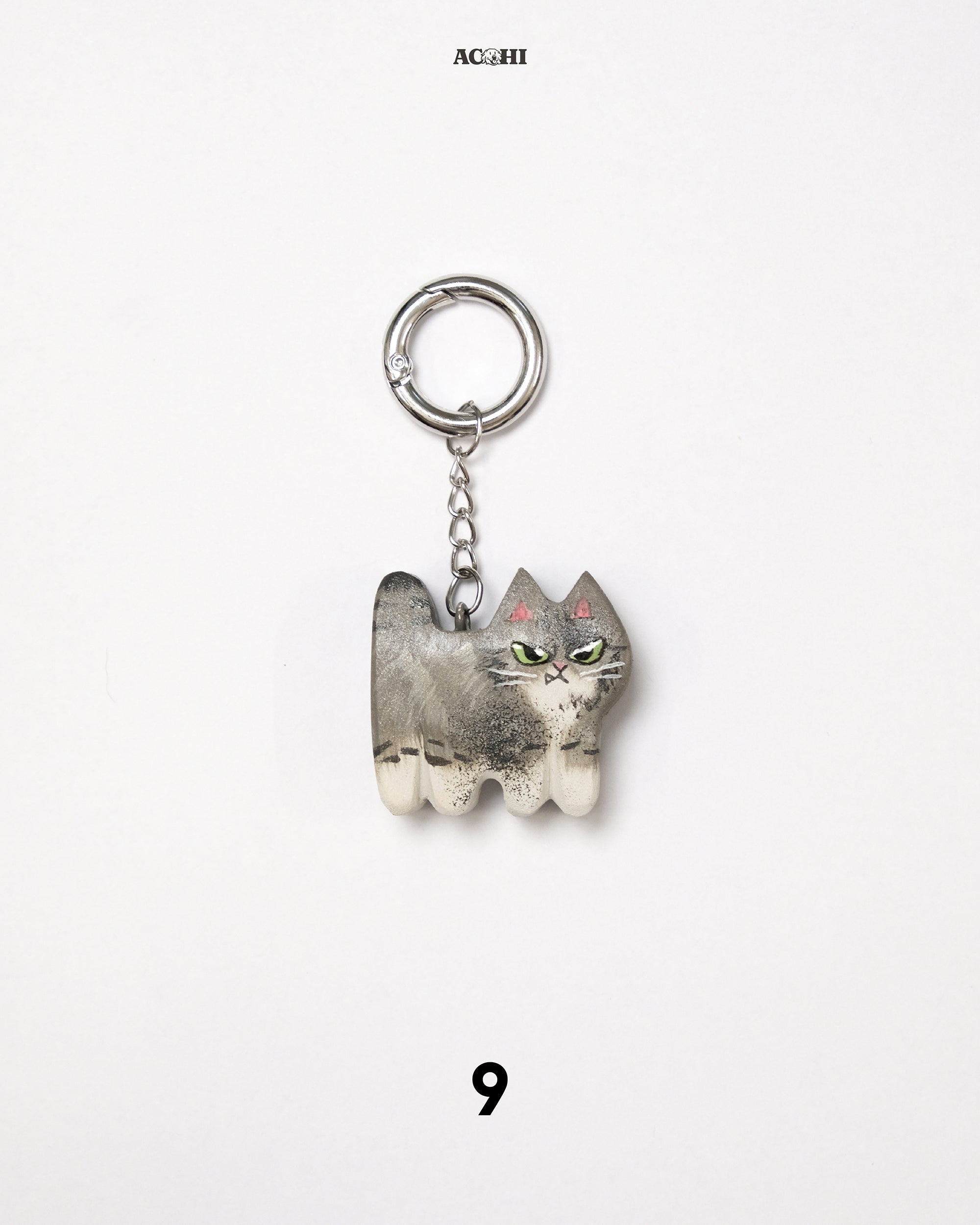 Wooden Stray Cat Keychain