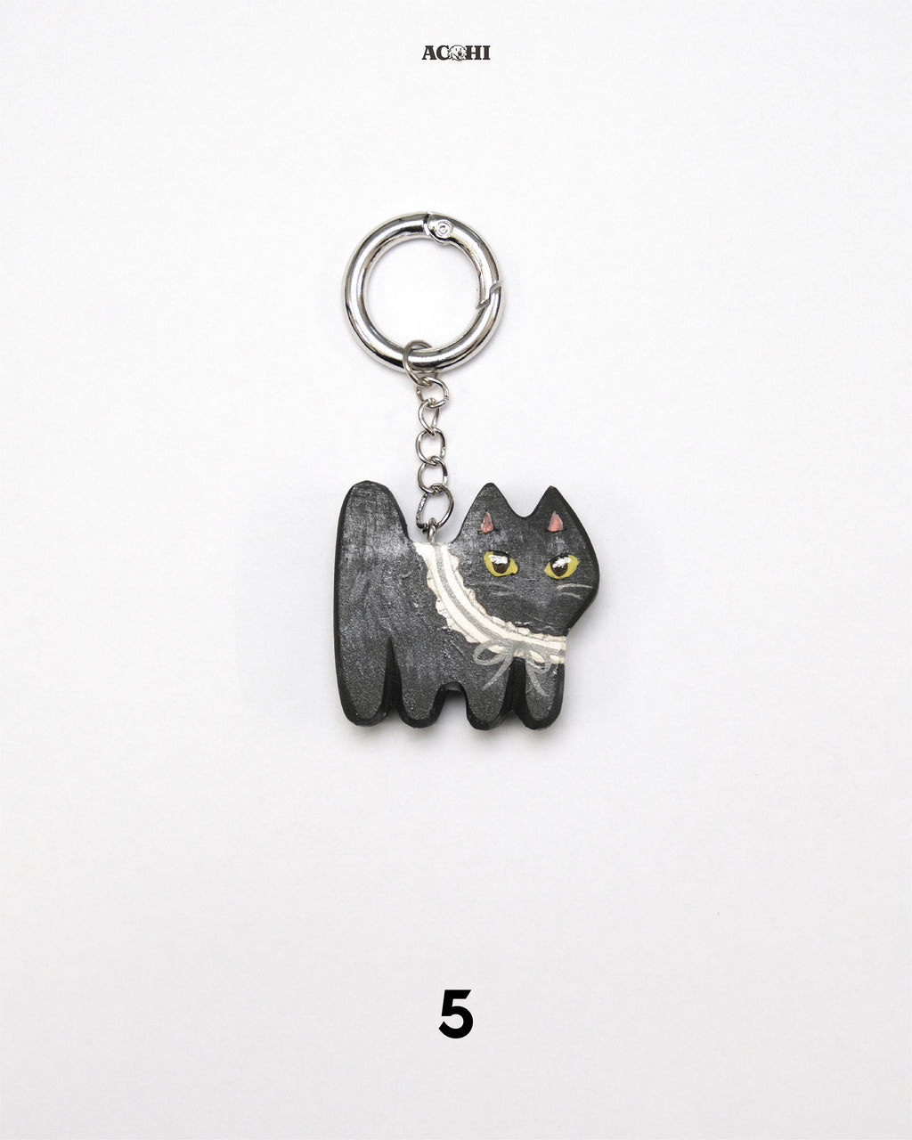 Wooden Cool Cat Keychain